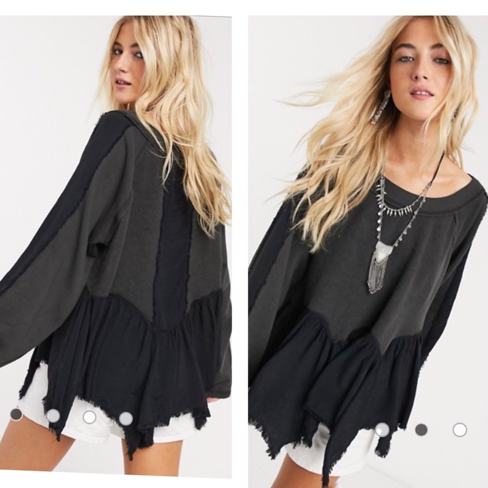 🍃Free People Gold Duster Pullover Sweatshirt